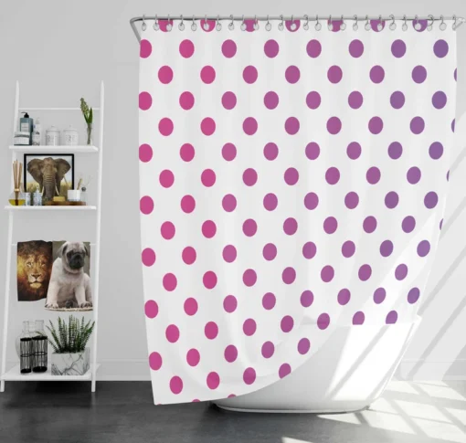 Small Gradient Colored Polka Dots Shower Curtain