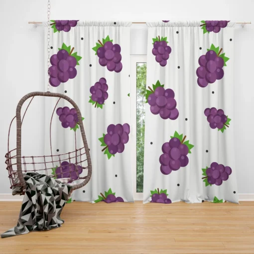 Small Grapes Bunch Pattern Curtain