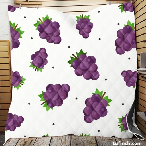 Small Grapes Bunch Pattern Quilt Blanket