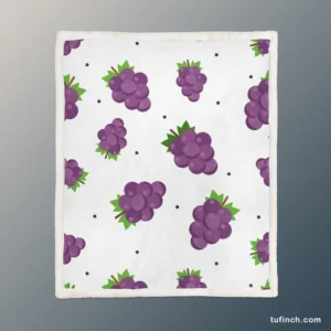 Small Grapes Bunch Pattern Sherpa Fleece Blanket 1