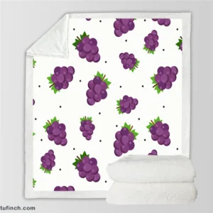 Small Grapes Bunch Pattern Sherpa Fleece Blanket