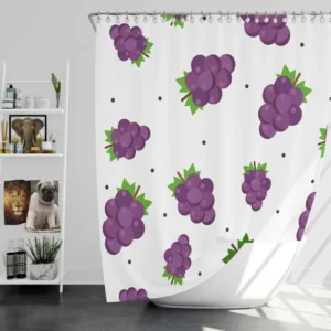 Small Grapes Bunch Pattern Shower Curtain