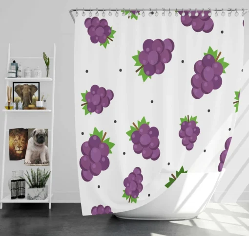 Small Grapes Bunch Pattern Shower Curtain