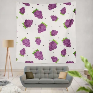 Small Grapes Bunch Pattern Wall Tapestry