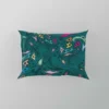 Small Swirly Floral On Greenish Blue Pillow Case