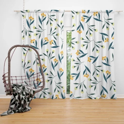 Small Yellow Flower Pattern Curtain