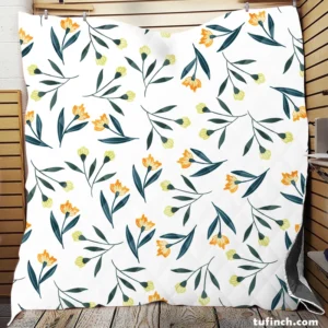 Small Yellow Flower Pattern Quilt Blanket