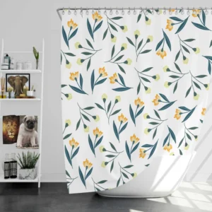 Small Yellow Flower Pattern Shower Curtain