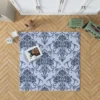 Smalt Blue Vintage Damask Rug