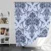 Smalt Blue Vintage Damask Shower Curtain