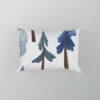 Snowy Pine Trees Rabbits Pillow Case