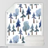 Snowy Pine Trees Rabbits Sherpa Fleece Blanket