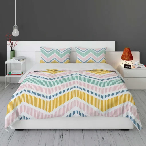 Soft Striped Chevron Design Bedding Set 1