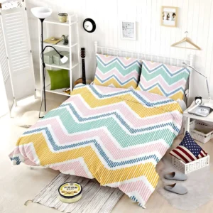 Soft Striped Chevron Design Bedding Set