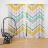 Soft Striped Chevron Design Curtain