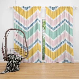 Soft Striped Chevron Design Curtain