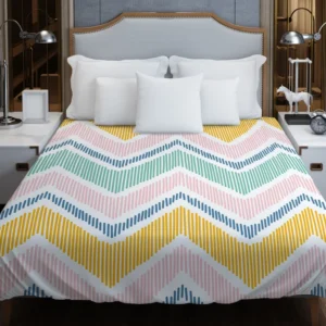 Soft Striped Chevron Design Duvet Cover