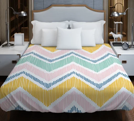 Soft Striped Chevron Design Duvet Cover