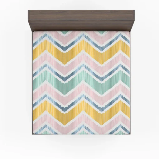 Soft Striped Chevron Design Fitted Sheet