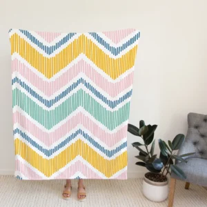 Soft Striped Chevron Design Fleece Blanket