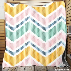 Soft Striped Chevron Design Quilt Blanket