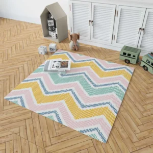 Soft Striped Chevron Design Rug 1