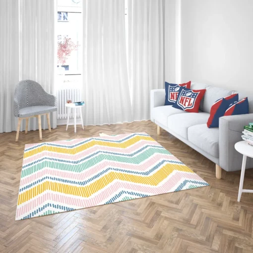 Soft Striped Chevron Design Rug 2