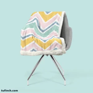 Soft Striped Chevron Design Sherpa Fleece Blanket 2