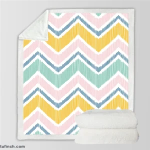 Soft Striped Chevron Design Sherpa Fleece Blanket