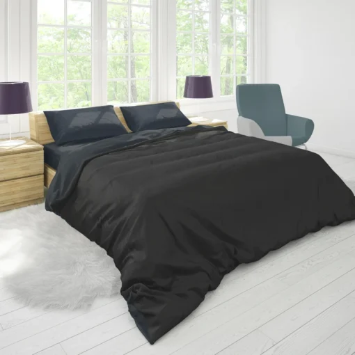 Solid Black Color Duvet Cover 1