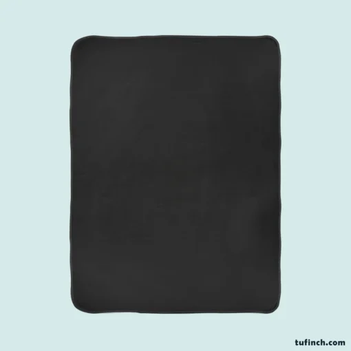 Solid Black Color Fleece Blanket 1