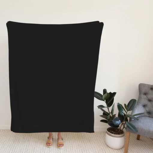 Solid Black Color Fleece Blanket