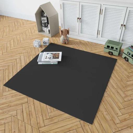 Solid Black Color Rug 1