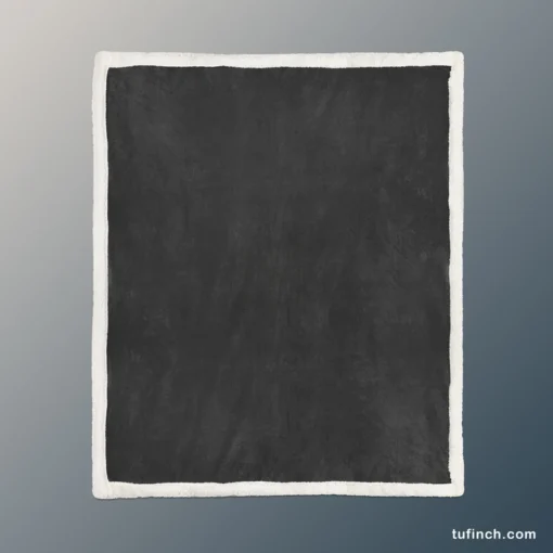 Solid Black Color Sherpa Fleece Blanket 1