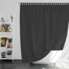 Solid Black Color Shower Curtain