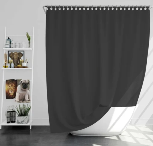 Solid Black Color Shower Curtain