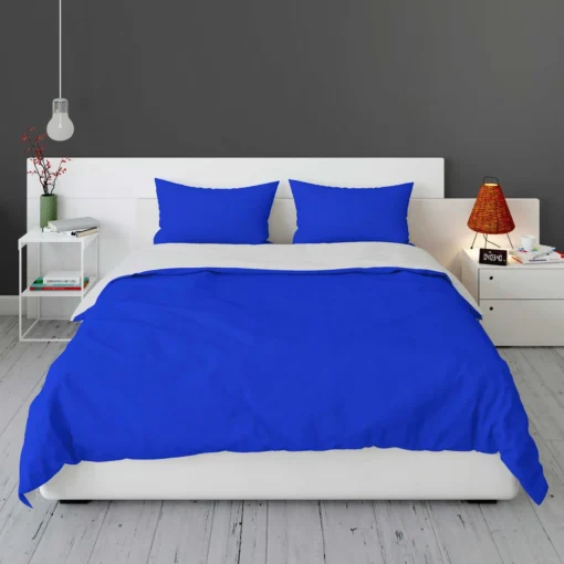 Solid Color Vivid Blue Bedding Set 1