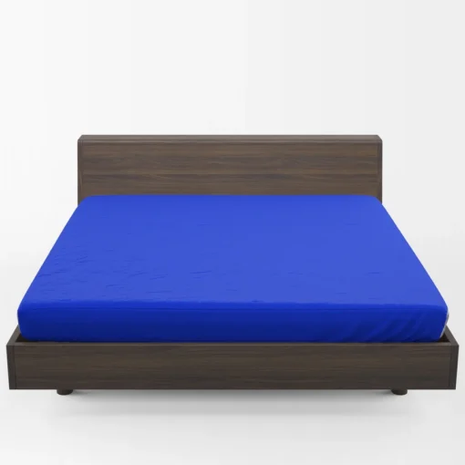 Solid Color Vivid Blue Fitted Sheet 1