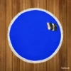 Solid Color Vivid Blue Round Beach Towel