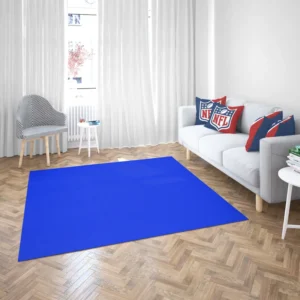 Solid Color Vivid Blue Rug 2