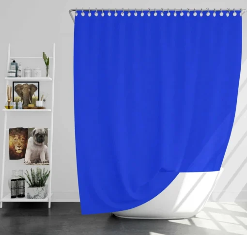 Solid Color Vivid Blue Shower Curtain