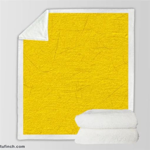 Solid Color Yellow Background Sherpa Fleece Blanket