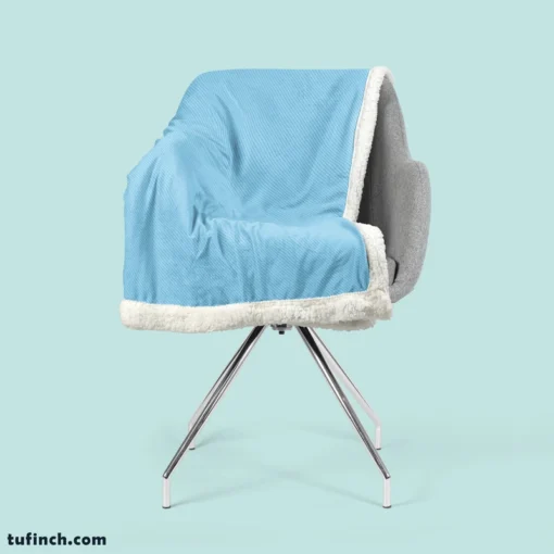 Solid Ice Blue Color Sherpa Fleece Blanket 2