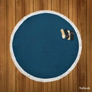 Solid Navy Blue Color Round Beach Towel