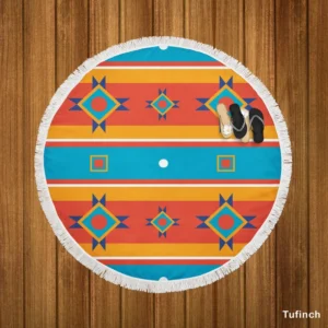 South American Tribal Pattern Round Beach Towel