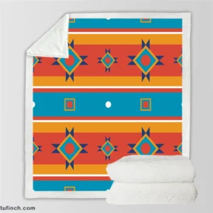 South American Tribal Pattern Sherpa Fleece Blanket