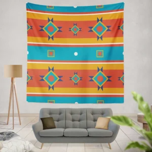 South American Tribal Pattern Wall Tapestry