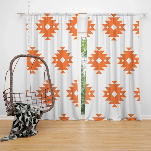 Southwestern Argyle Triangle Tribal Design Curtain