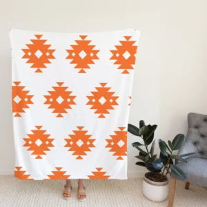 Southwestern Argyle Triangle Tribal Design Fleece Blanket