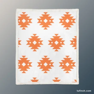 Southwestern Argyle Triangle Tribal Design Sherpa Fleece Blanket 1